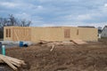 construction of a plywood house Royalty Free Stock Photo