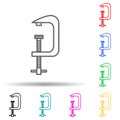 construction press multi color style icon. Simple thin line, outline vector of measuring Instruments icons for ui and ux, website