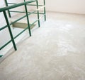 Construction Process - finishing floor by cement plastering in building. Royalty Free Stock Photo