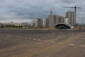 Street road under construction in Minsk suburb Royalty Free Stock Photo