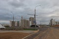 Street road under construction in Minsk suburb Royalty Free Stock Photo