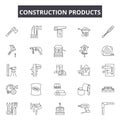 Construction products line icons, signs, vector set, outline illustration concept Royalty Free Stock Photo