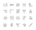 Construction products line icons, signs, vector set, outline illustration concept Royalty Free Stock Photo