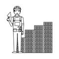 Construction professional avatar character