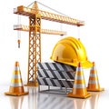Construction in Progress Design isolated on white background Royalty Free Stock Photo