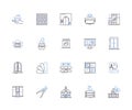 Construction project outline icons collection. building, infrastructure, architecture, engineering, design, erection