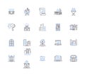 Construction project outline icons collection. building, infrastructure, architecture, engineering, design, erection