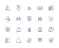 Construction project outline icons collection. building, infrastructure, architecture, engineering, design, erection