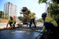 Construction of a public transport route Royalty Free Stock Photo