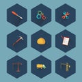 Construction and real estate icon set, vector