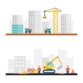 Construction related icons and illustrations