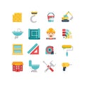 Construction related icons and illustrations
