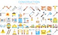 Construction Related Vector multi color Icons set