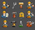 Construction remodeling work isometric icons set Royalty Free Stock Photo