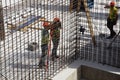 Construction of a residential building made of monolithic concrete.