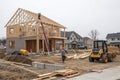 Construction residential new house in progress at building site Royalty Free Stock Photo