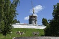 The construction of the restoration of the bell tower of the Kremlin in Kostroma