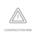 construction risk linear icon. Modern outline construction risk