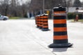 Construction Road Closure City Road Urban Major Road Detour Pylons Royalty Free Stock Photo