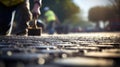 construction road paving Royalty Free Stock Photo