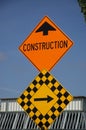 Construction road sign Royalty Free Stock Photo