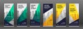 Construction roll up banner design templates set