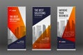 Construction roll up banner design templates set