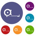 Construction roulette icons set Royalty Free Stock Photo