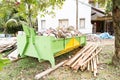 Construction rubbish bin with loads at construction site. Royalty Free Stock Photo
