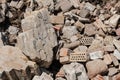 Construction rubble recycling - old bricks and stones