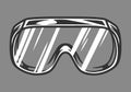 Construction safety glasses vintage concept