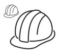 Construction safety helmet line icon