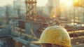 Safety Helmet at Construction Site.AI generated image Royalty Free Stock Photo