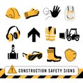 Construction Safety Signs Set Royalty Free Stock Photo