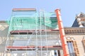 Construction scaffolding of a building Renovation. Royalty Free Stock Photo