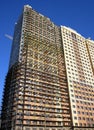 Construction scaffolding on a new high-rise building