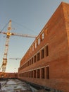 Construction of a school building in the Kaluga region of Russia.