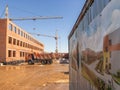 Construction of a school building in the Kaluga region of Russia.