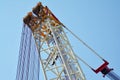 Construction of the second metro line. Cranes on the Warsaw subway construction site. Terex Demag -cc-3800