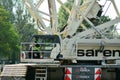 Construction of the second metro line. Cranes on the Warsaw subway construction site. Terex Demag -cc-3800