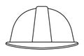 Construction security helmet tool symbol in black and white