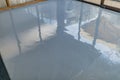 Construction series: work in progress with epoxy flooring Royalty Free Stock Photo