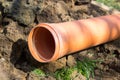 Orange sewer pipe Royalty Free Stock Photo