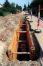 the construction of a sewer Royalty Free Stock Photo