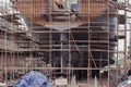 Construction of the ship in dry dock Royalty Free Stock Photo