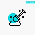 Construction, Shovel, Tool turquoise highlight circle point Vector icon Royalty Free Stock Photo