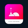 Construction, Shovel, Tools Mobile App Button. Android and IOS Glyph Version Royalty Free Stock Photo