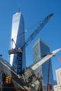 Construction sight crane Westfield World Trade Center Manhattan