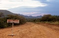 A construction sign, Karamoja, Uganda