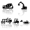 Construction silhouettes Royalty Free Stock Photo